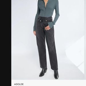 Agolde black cross cross jeans size 26 NWT